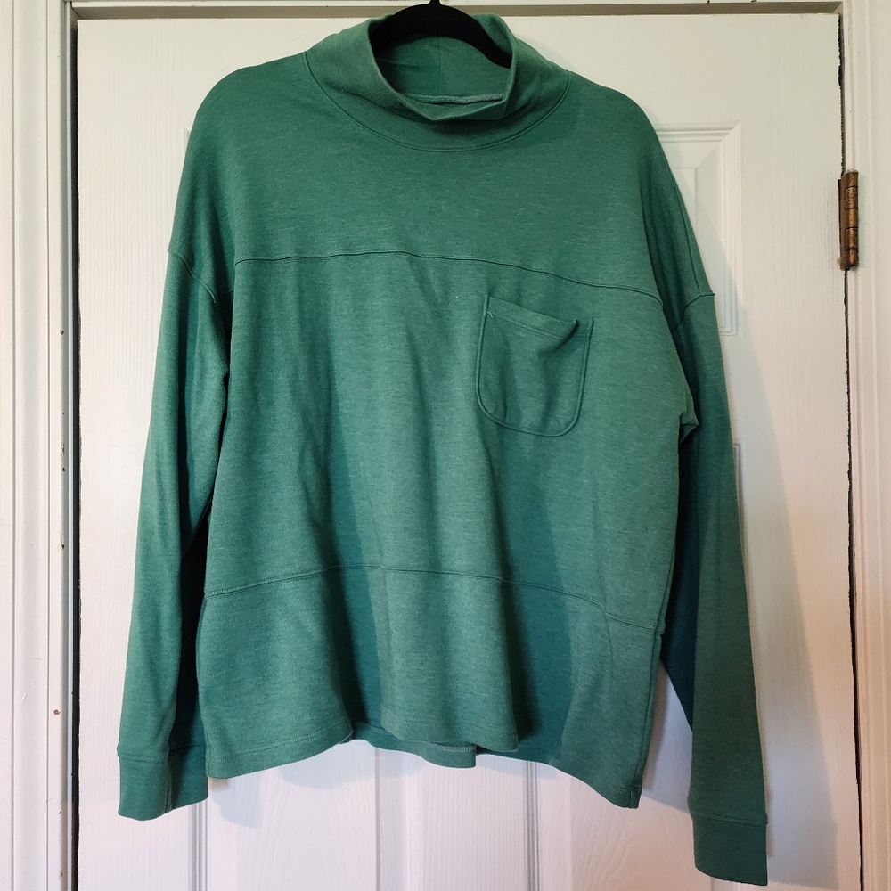 Croft & Borrow Green Drop Shoulder Dolman French Terry Sweatshirt XXL